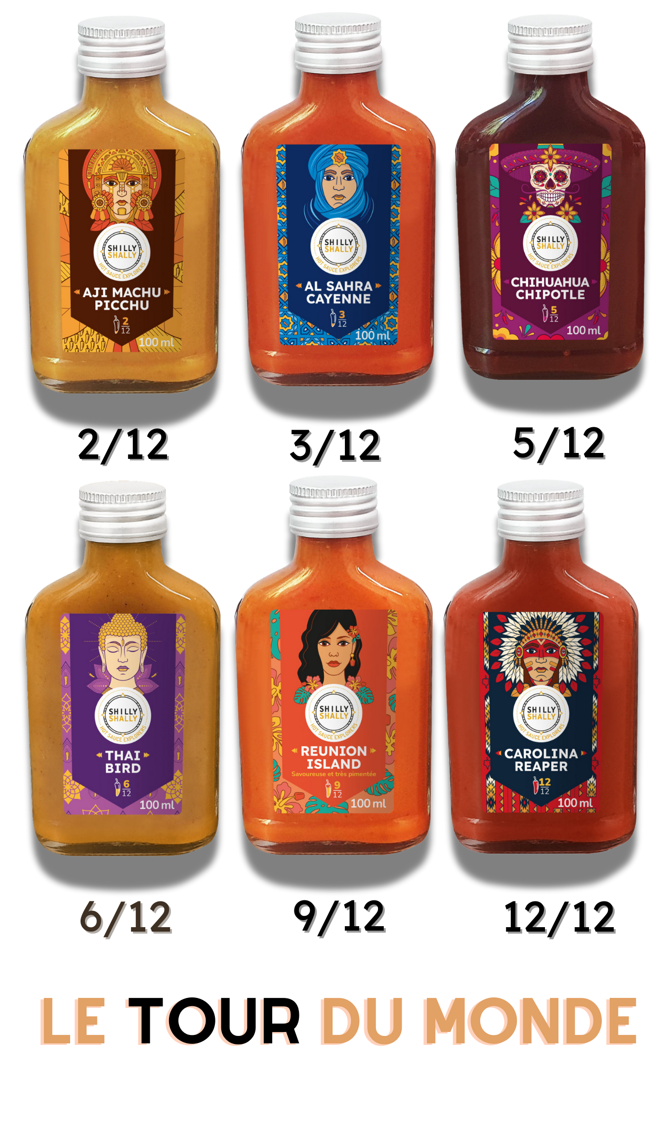 Coffret cadeau de 6 sauces - Le tour du monde piquant et gourmand