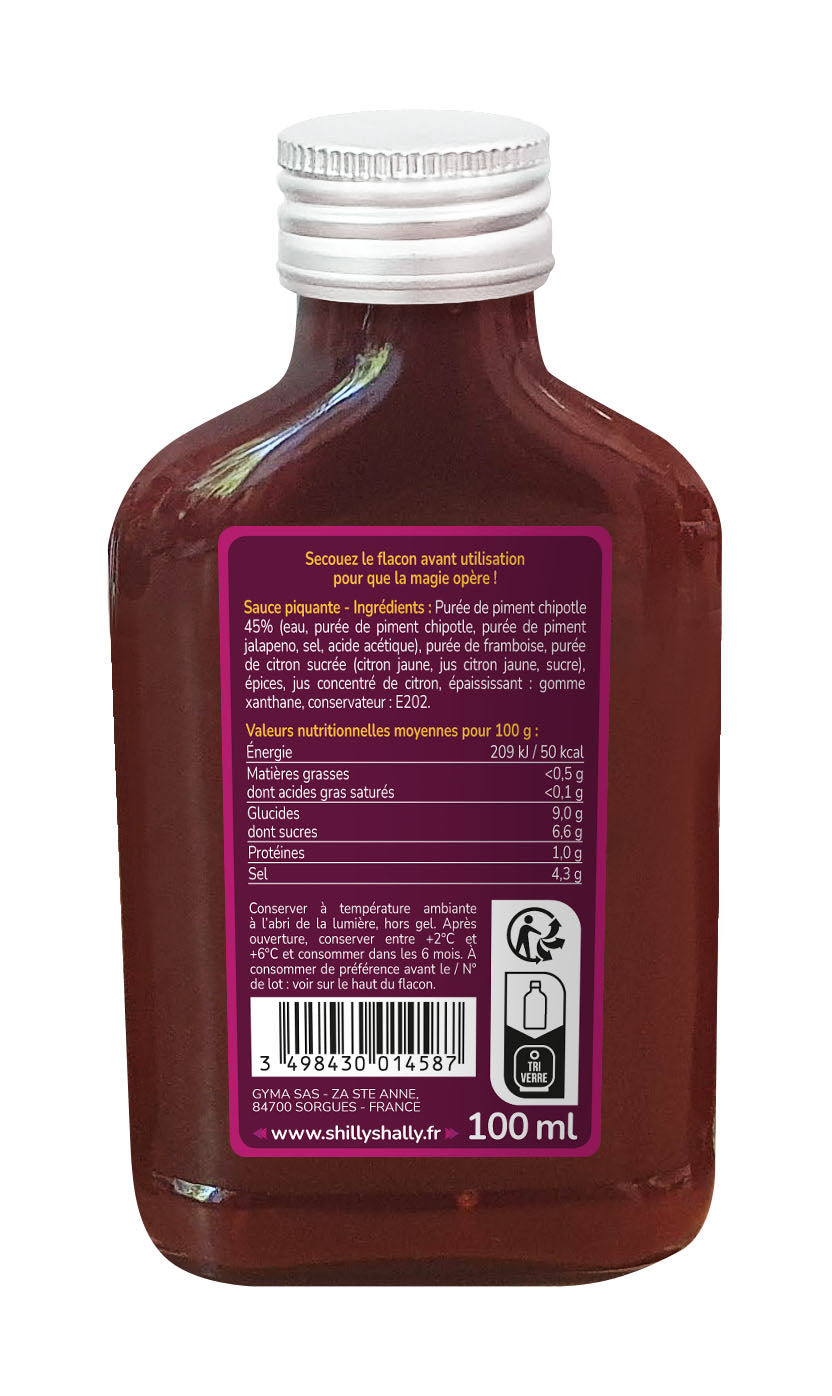 Sauce mexicaine au piment Chipotle avec une touche de framboise : comme une sauce barbecue fumé pimentée avec une touche fruitée!