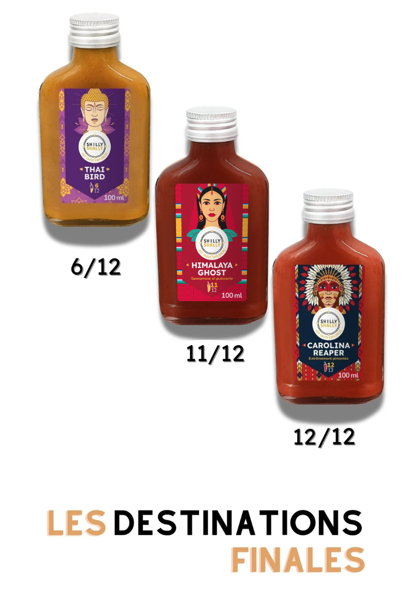 Coffret 3 Sauces Piquantes - Force 6 à 12/12 - Destinations Finales