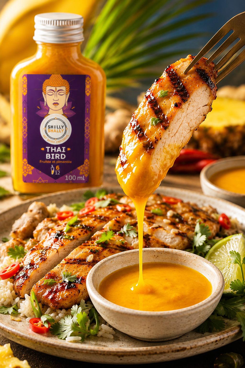 Sauce Piquante Thaï Bird 100ml - Moyennement Piquante - Force 6/12