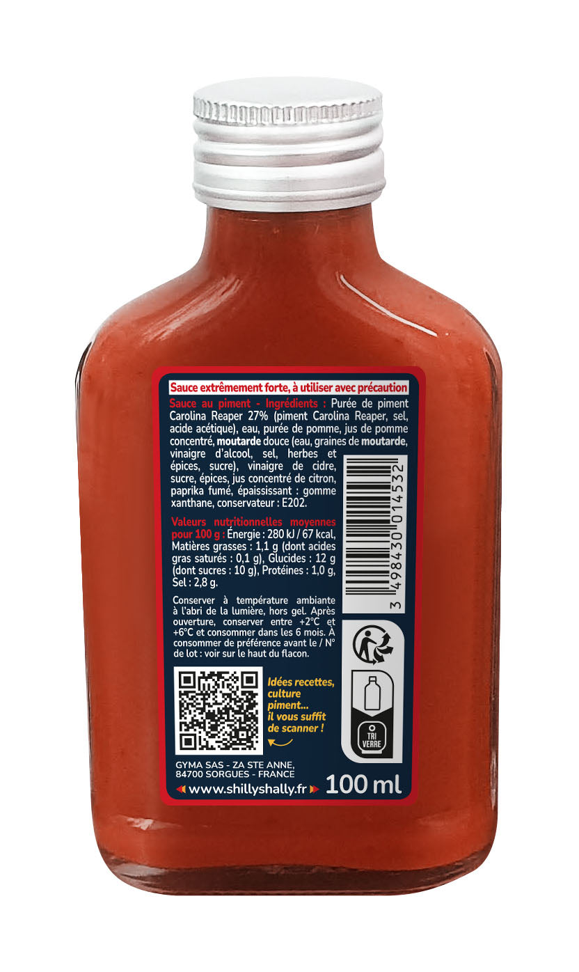 Sauce pimentée Carolina Reaper - Force 12/12 - 100 ml