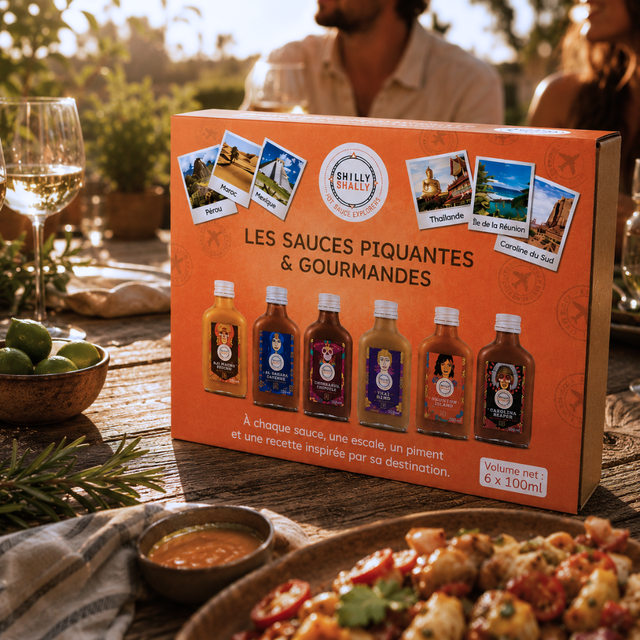 Coffret Cadeau 6 Sauces Piquantes - Force 2 à 12/12 - Le Tour Du Monde Piquant Et Gourmand