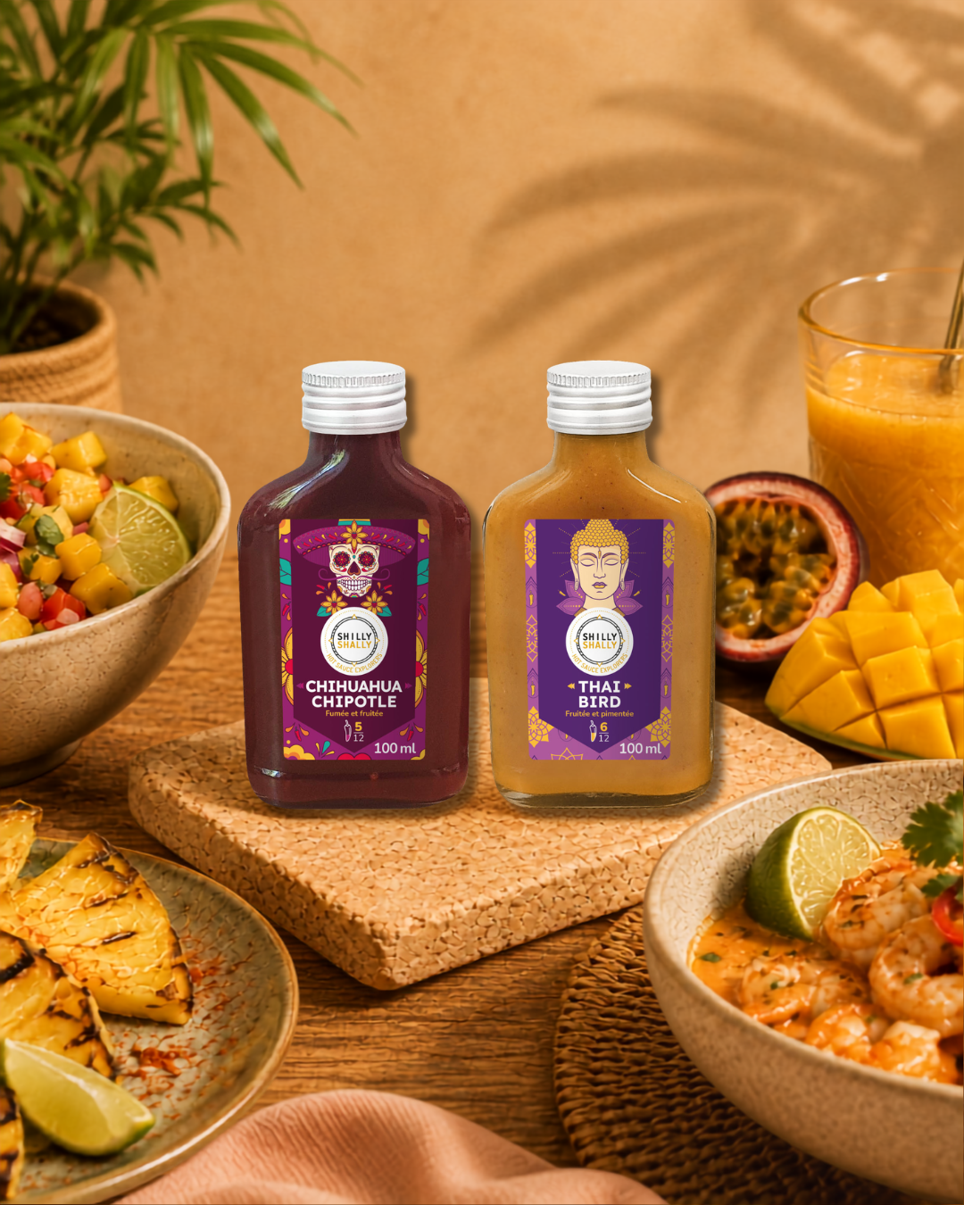 Duo Sauces Piquantes - Moyennement Piquantes - Le Duo Fruité